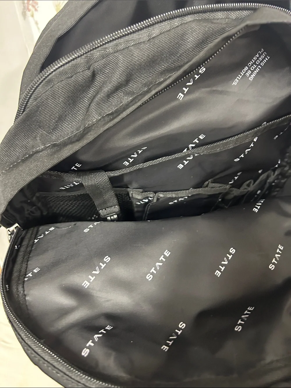 STATE REED Black Backpack with Red Accent